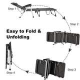 NNECW Adjustable Folding Camping Cot with Weather-resistant Fabric-Gray