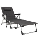 NNECW Adjustable Folding Camping Cot with Weather-resistant Fabric-Gray