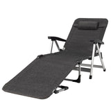 NNECW Adjustable Folding Camping Cot with Weather-resistant Fabric-Gray