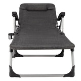 NNECW Adjustable Folding Camping Cot with Weather-resistant Fabric-Gray