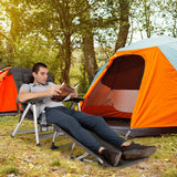 NNECW Adjustable Folding Camping Cot with Weather-resistant Fabric-Gray