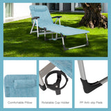 NNECW Adjustable Folding Camping Cot with Weather-resistant Fabric-Blue