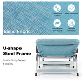 NNECW Adjustable Folding Camping Cot with Weather-resistant Fabric-Blue