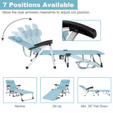 NNECW Adjustable Folding Camping Cot with Weather-resistant Fabric-Blue