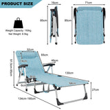 NNECW Adjustable Folding Camping Cot with Weather-resistant Fabric-Blue