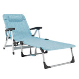 NNECW Adjustable Folding Camping Cot with Weather-resistant Fabric-Blue