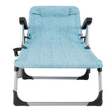NNECW Adjustable Folding Camping Cot with Weather-resistant Fabric-Blue