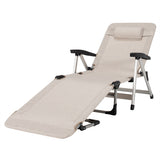 NNECW Adjustable Folding Camping Cot with Weather-resistant Fabric-Beige