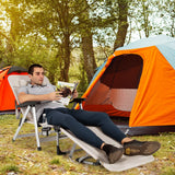 NNECW Adjustable Folding Camping Cot with Weather-resistant Fabric-Beige