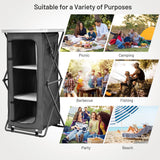 NNECW Folding Pop-Up Camping Storage Cabinet with Bag L Size