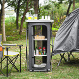 NNECW Folding Pop-Up Camping Storage Cabinet with Bag L Size