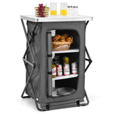 NNECW Folding Pop-Up Camping Storage Cabinet with Bag M Size