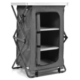 NNECW Folding Pop-Up Camping Storage Cabinet with Bag M Size