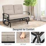 NNECW 2 Seats Swing Glider Chair with Cushions for Outdoor-Beige