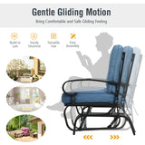 NNECW 2 Seats Swing Glider Chair with Cushions for Outdoor-Blue