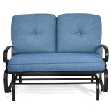 NNECW 2 Seats Swing Glider Chair with Cushions for Outdoor-Blue