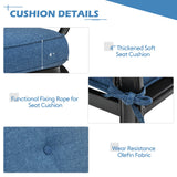 NNECW 2 Pieces Outdoor Conversation Set with Ergonomic Backrest & Armrest for Balcony & Poolside Blue