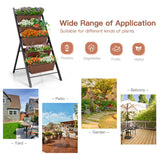 NNECW 5-tier Vertical Raised Garden Bed with 5 Container Boxes-Brown