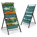 NNECW 5-tier Vertical Raised Garden Bed with 5 Container Boxes-Green