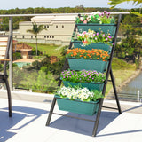 NNECW 5-tier Vertical Raised Garden Bed with 5 Container Boxes-Green
