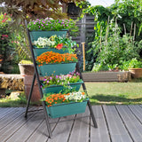 NNECW 5-tier Vertical Raised Garden Bed with 5 Container Boxes-Green