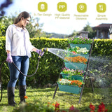 NNECW 5-tier Vertical Raised Garden Bed with 5 Container Boxes-Green