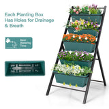 NNECW 5-tier Vertical Raised Garden Bed with 5 Container Boxes-Green