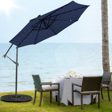 NNECW Outdoor Hanging Umbrella with Tilting System & Hand-Crank Mechanism for Poolside