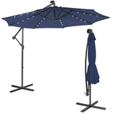 NNECW Outdoor Hanging Umbrella with Tilting System & Hand-Crank Mechanism for Poolside