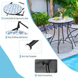 NNECW 3-Piece Floral Bistro Set with Round Table and 2 Folding Chairs