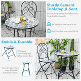 NNECW 3-Piece Floral Bistro Set with Round Table and 2 Folding Chairs
