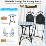 NNECW 3-Piece Floral Bistro Set with Round Table and 2 Folding Chairs