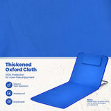 NNECW 2 Adjustable Lounge Chairs with Table for Beach Blue