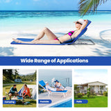 NNECW 2 Adjustable Lounge Chairs with Table for Beach Blue