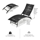 NNECW 2 Pieces Patio Folding Chaise Lounge Chair Recliner for Outdoor