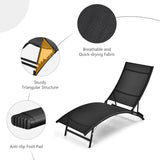 NNECW 2 Pieces Patio Folding Chaise Lounge Chair Recliner for Outdoor