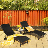 NNECW 2 Pieces Patio Folding Chaise Lounge Chair Recliner for Outdoor
