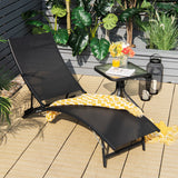 NNECW 2 Pieces Patio Folding Chaise Lounge Chair Recliner for Outdoor