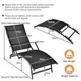 NNECW Foldable Chaise Lounge Chairs with 5-level Adjustable Backrest for Backyard