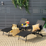 NNECW Foldable Chaise Lounge Chairs with 5-level Adjustable Backrest for Backyard