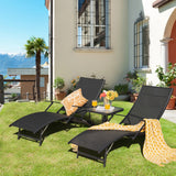 NNECW Foldable Chaise Lounge Chairs with 5-level Adjustable Backrest for Backyard