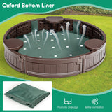 NNECW 120 cm Round Sandbox with Waterproof Cover for 3 Kids