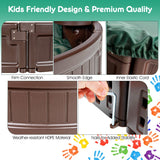 NNECW 120 cm Round Sandbox with Waterproof Cover for 3 Kids