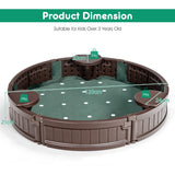 NNECW 120 cm Round Sandbox with Waterproof Cover for 3 Kids