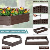 NNECW Raised Garden Bed with 2 Configurations of Rectangular and Hexagon