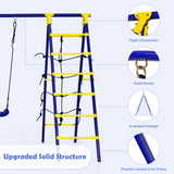 NNECW 5-in-1 Outdoor Backyard Kids Swing Set with A-Shaped Metal Frame