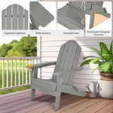 NNECW Folding Adirondack Chair with Cup Holder for Outdoor-Grey