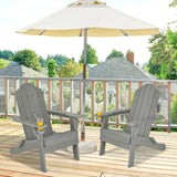 NNECW Folding Adirondack Chair with Cup Holder for Outdoor-Grey