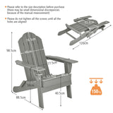 NNECW Folding Adirondack Chair with Cup Holder for Outdoor-Grey
