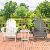 NNECW Folding Adirondack Chair with Cup Holder for Outdoor-Grey